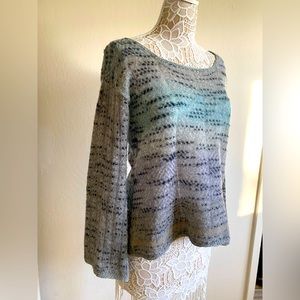 Free People light boho, blue grey sweater. Small